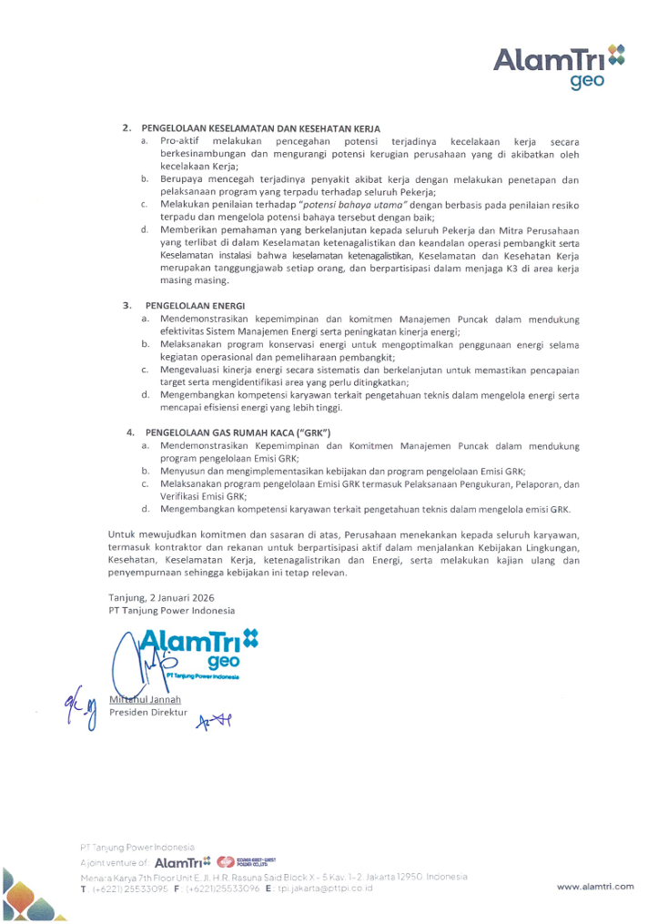 KEBIJAKAN LINGKUNGAN HIDUP, K3, KETENAGALISTRIKAN, ENERGI DAN GAS RUMAH KACA hal 2